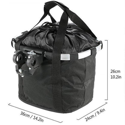 Bicycle Basket Bag Folding Handlebar Storage Carrier Detachable Bike Basket