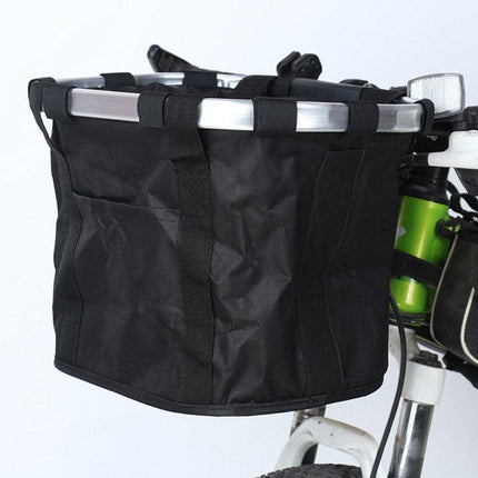 Bicycle Basket Bag Folding Handlebar Storage Carrier Detachable Bike Basket