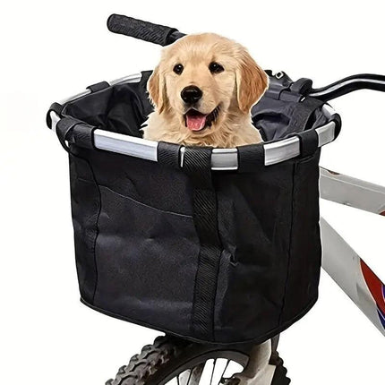 Bicycle Basket Bag Folding Handlebar Storage Carrier Detachable Bike Basket