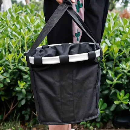 Bicycle Basket Bag Folding Handlebar Storage Carrier Detachable Bike Basket