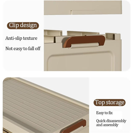 Modular Desktop Drawer Organiser Clear Door Stackable Home Office 3 Sizes
