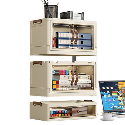 Modular Desktop Drawer Organiser Clear Door Stackable Home Office 3 Sizes
