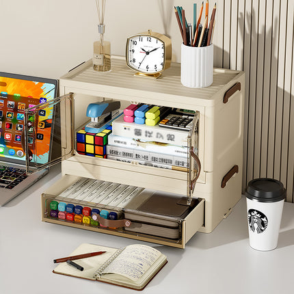 Modular Desktop Drawer Organiser Clear Door Stackable Home Office 3 Sizes