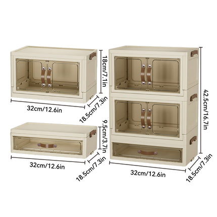 Modular Desktop Drawer Organiser Clear Door Stackable Home Office 3 Sizes