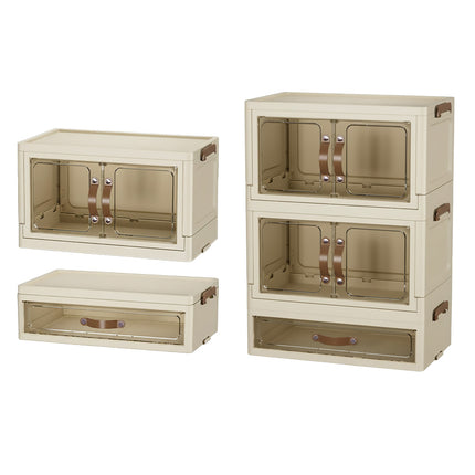 Modular Desktop Drawer Organiser Clear Door Stackable Home Office 3 Sizes