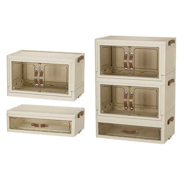 Modular Desktop Drawer Organiser Clear Door Stackable Home Office 3 Sizes