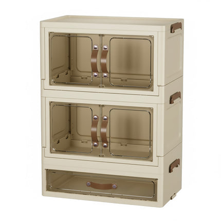 Modular Desktop Drawer Organiser Clear Door Stackable Home Office 3 Sizes