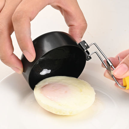 2PCS Collapsible Ear Hanging Non-Stick Heat Resistant Round Egg Steamer
