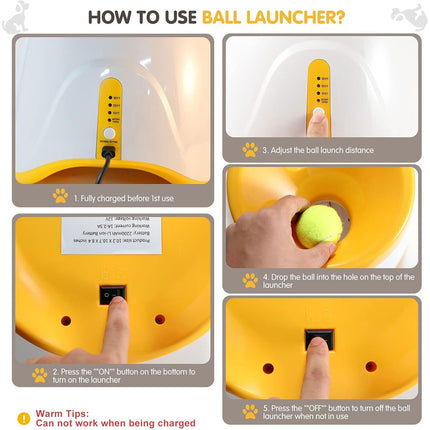 Pet Ball Thrower Elastic Launcher Dog Toy Automatic Ball Interactive Play