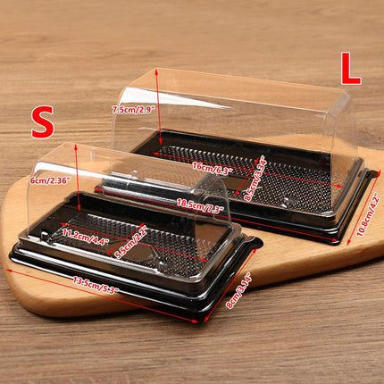 100pcs Transparent Long Arch Cake Box Baking Bread Omelet Packaging Container