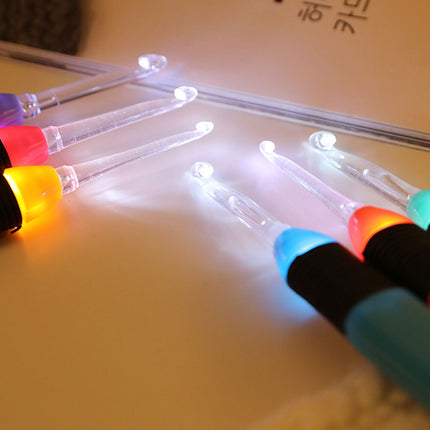 9PCS Glowing Crochet Kit Durable 9 Sizes for DIY Craft Scarf Hat Making Supplies