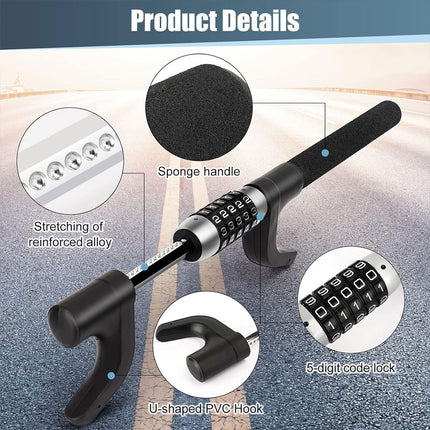 Portable Auto Car Steering Wheel Lock Security Keyless Password Code Anti Theft