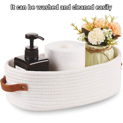 Oval Storage Basket with Handles Shelf Organiser Bin Laundry Toy Container