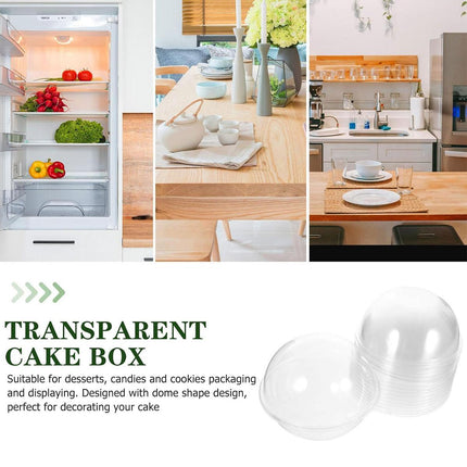 100pcs Transparent Round Ball Packing Box Cake Candy Baking Storage Container