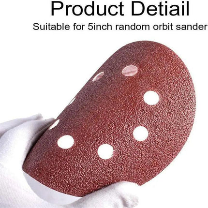 125x 125mm 5" Sanding Discs 60 80 100 120 240 Grit Orbital Sander Pads Sandpaper - Aimall