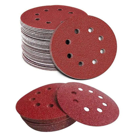 125x 125mm 5" Sanding Discs 60 80 100 120 240 Grit Orbital Sander Pads Sandpaper - Aimall
