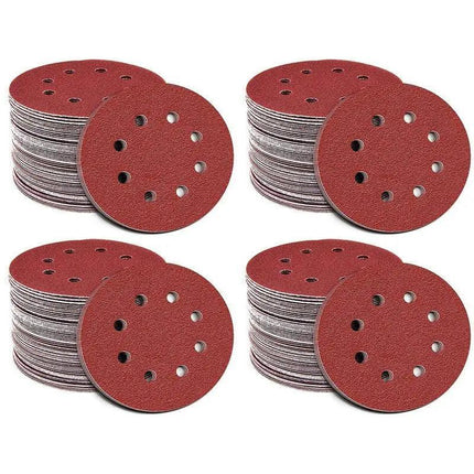 125x 125mm 5" Sanding Discs 60 80 100 120 240 Grit Orbital Sander Pads Sandpaper - Aimall