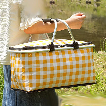 Foldable Picnic Basket Outdoor Camping Carrying Basket Portable Food Storage