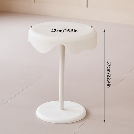 Cream Style Melted Edge Side Table Modern White Coffee Bedside Table Home Decor