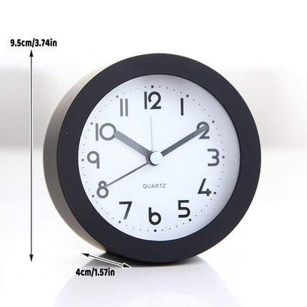 Silent Desktop Small Alarm Clock with Night Light Battery-Powered Durable