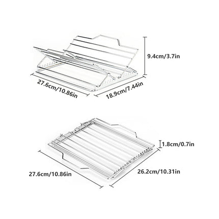 Stainless Steel Chicken Rack Foldable Adjustable Grill Stand For Oven Barbecue