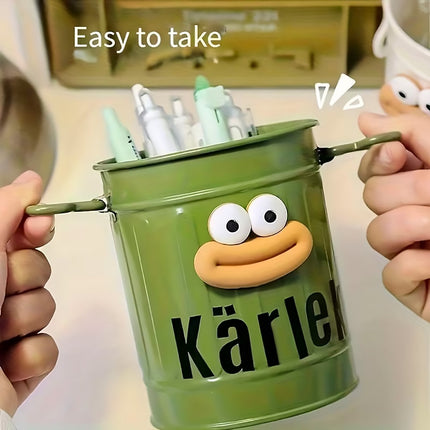 Cartoon Character Pen Holder Easy to Use with Handle for Desk Decor and Storage
