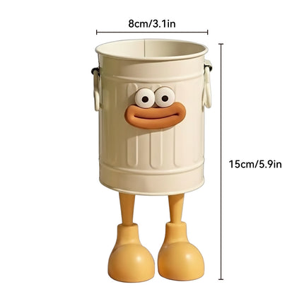 Cartoon Character Pen Holder Easy to Use with Handle for Desk Decor and Storage
