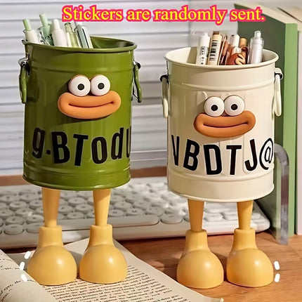 Cartoon Character Pen Holder Easy to Use with Handle for Desk Decor and Storage