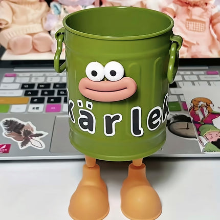 Cartoon Character Pen Holder Easy to Use with Handle for Desk Decor and Storage