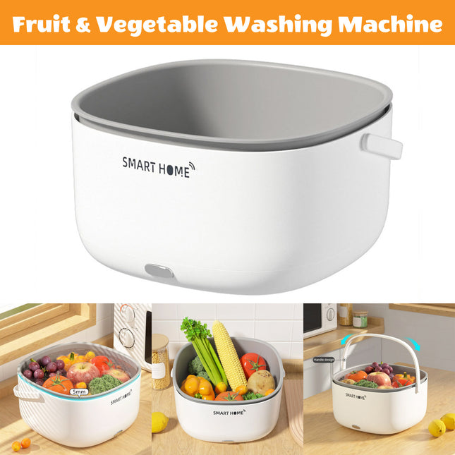 Ultrasonic Fruit and Vegetable Washer Household Cleaning Machine Drain Basket