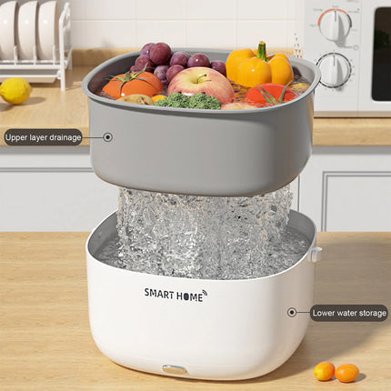 Ultrasonic Fruit and Vegetable Washer Household Cleaning Machine Drain Basket
