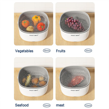 Ultrasonic Fruit and Vegetable Washer Household Cleaning Machine Drain Basket