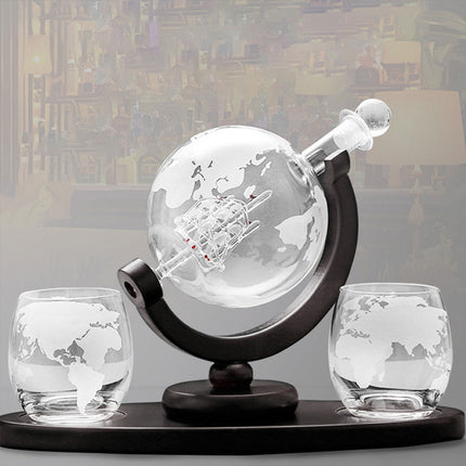 Globe Wine Decanter Glass Bottle Divider Whisky Liquor Dispenser For Home Bar