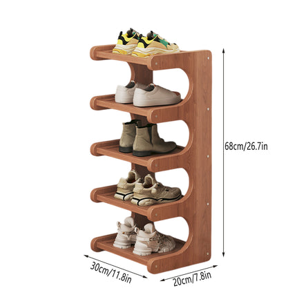 Small 5-Tier Shoe Rack Compact Shoe Storage Dustproof Space Saving Durable