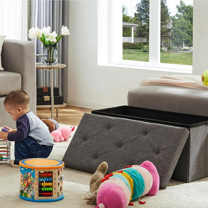 Multifunctional Living Room Storage Stool Large Capacity Foldable Space Saving