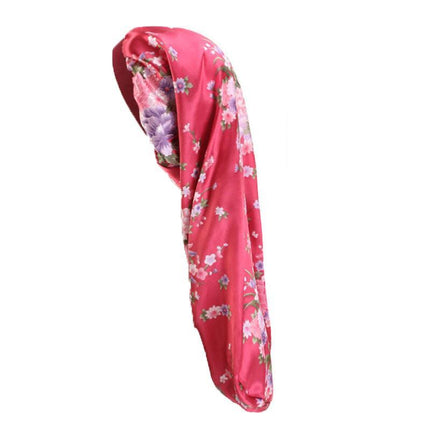 Sleep Cap Satin Silk Bonnet Wrap Hat Headwear Hair Sock Long Head Cover Turban - Aimall