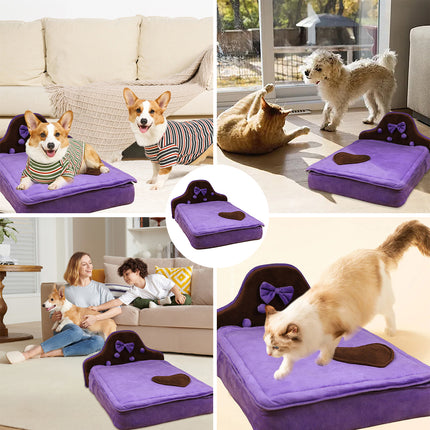Pet Dog Bed Kennel Sofa Style Sleeping Cushion Soft Indoor Resting Nest for Pet