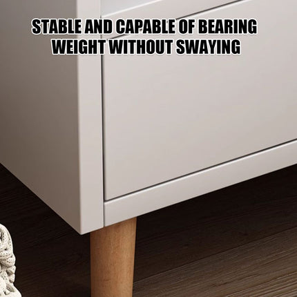 Minimalist Bedside Table 40cm White 1 Drawer or Khaki 2 Drawer with Open Shelf