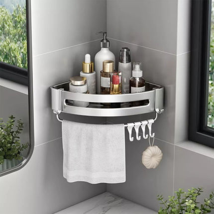 Wall Mounted Bathroom Shelf Triangle Corner Shower Storage Rack for Toiletries