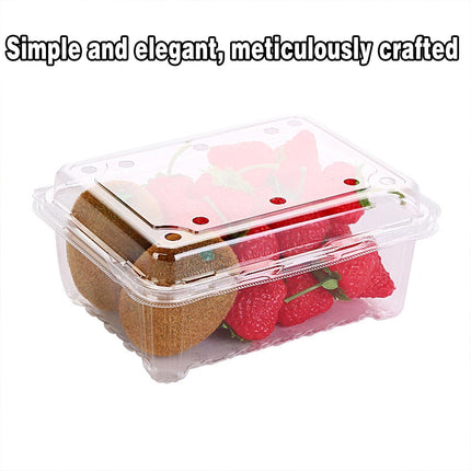 100pcs Transparent Plastic Fruit Box with Tape Cover Storage Packaging for Fruit