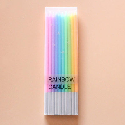 14Cm Slim Colourful Candles Birthday Wedding Baby Cake Party 10Pcs - Aimall