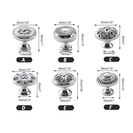 Drawer Cabinet Handle Silver 6Styles Single Hole Modern Minimalist Furniture