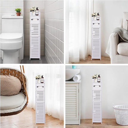 Multi Storage Cabinet Narrow Clip Shelf Space Saving Organizer for Home Office