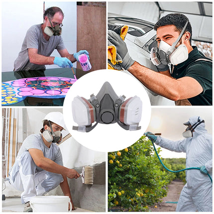7PCS Protective Mask Set Respirator Spray Paint Renovation Dust Protection