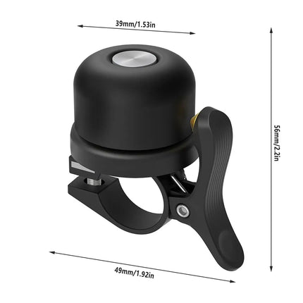 Black Bicycle Bell Crisp Sound Classic Bike Handlebar Ring Bell Accessory Use