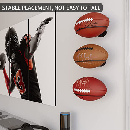 Wall Mounted Football Display Rack Metal Sports Holder for Rugby Soccer Ball Use