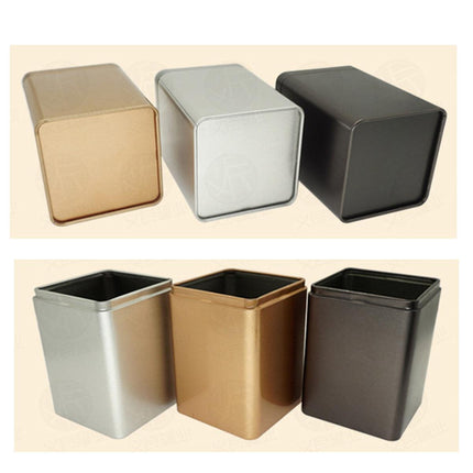 10PCS Tea Can Sealed Square Storage Box Solid Color Frosted Iron Container