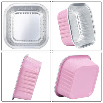 Foil Dessert Cups with Lid and Spork 200PCS Cake Containers Takeaway Party