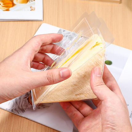100pcs Transparent Sandwich Packaging Box Plastic Triangle for Baked Snacks