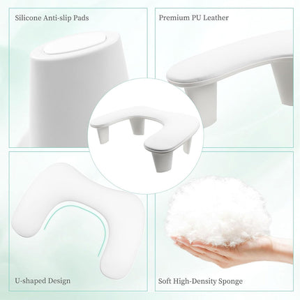 Manicure Hand Rest PU Leather Nail Arm Cushion Portable Tilting Detachable Pad